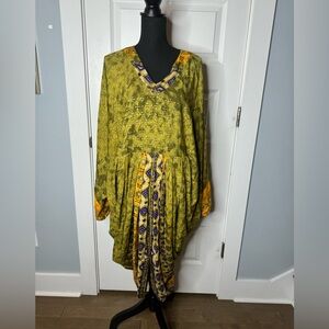 Vintage Cocoon Printed dress caftan / kaftan